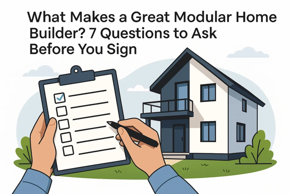 What Makes a Great Modular Home Builder? 7 Questions to Ask Before You Sign