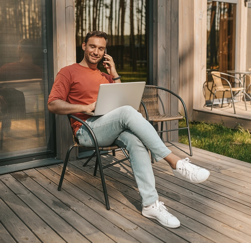 Man in A Modular Home
